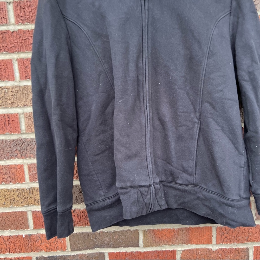 Basic Editions Black Sherpa Lined Full Zip Up Hoo… - image 2